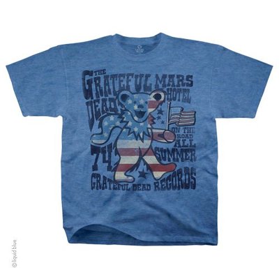 GRATEFUL DEAD-MARS HOTEL 1974-ON THE ROAD ALL SUMMER-BEAR,FLAG-TSHIRT M-L-XL-XXL