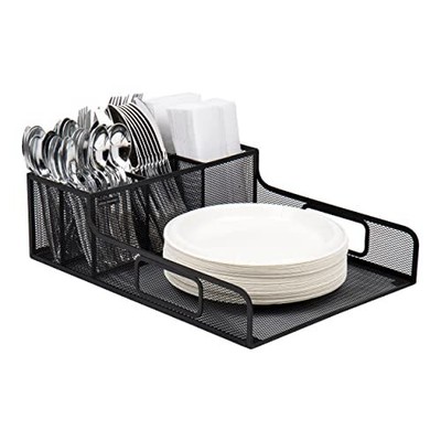 Network Collection Utensil Napkin And Plate Serving Tray Breakroom Countertop Or