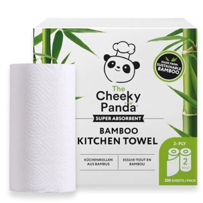 The Cheeky Panda 2 x Natural Bamboo Kitchen Rolls