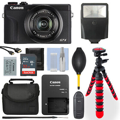 Canon PowerShot G7X Mark III Digital Camera Black+ 32GB Deluxe Accessory Package