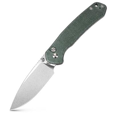 CJRB Pyrite Folding Knife Green Micarta Handle J1925L-ODG