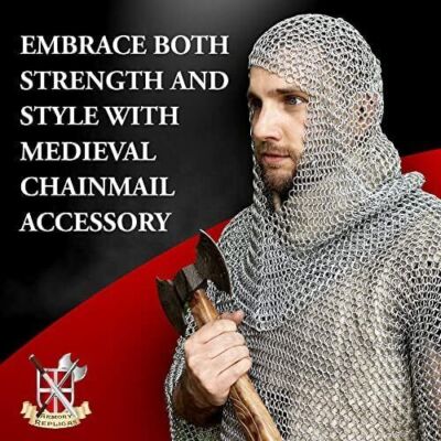 BATTLE READY CHAIN MAIL COIF ARMOR MEDIEVAL RENAISSANCE CHAINMAIL HOOD ARMOR