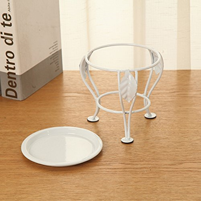 OUNONA Indoor Outdoor Metal Mini Flower Plants Pot Stand Rack Shelf for Balcony
