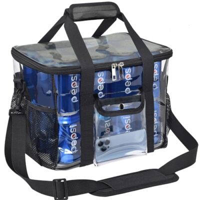 S For Work 24can Large Transparent Lunch Bag Stadium Approved Cle