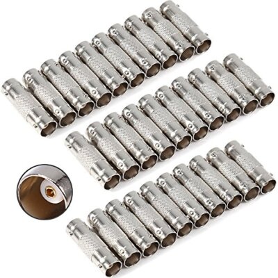 BNC Connector Pack 30Pcs BNC Female to Female Straight Coupler Adapter for CCTV