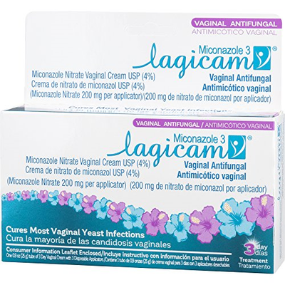 Lagicam Vaginal Yeast Infection Antifungal 3 Day Treatment Cream Itch Burn Pain
