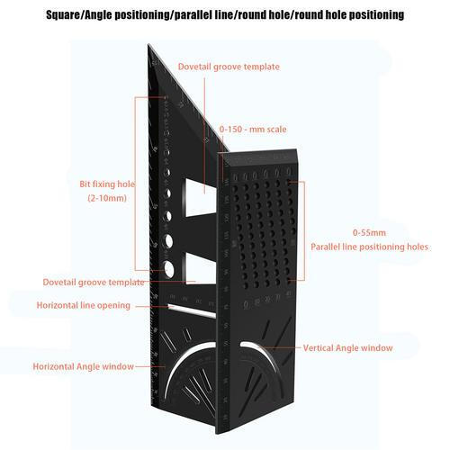 45/90 Degree Gauge Right Angle Ruler Measuring Woodworking Measuring Protractor
