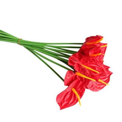 20 Pcs Red Artificial Anthurium Flowers for Home or Wedding Decor
