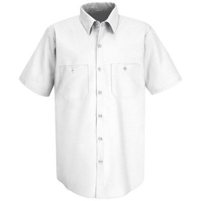 Red Kap Work Shirt Solid Color 2 Pocket Men's Industrial Uniform Short Sleeve