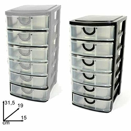 Cassettiera Mobile Portaoggetti Plastica 6 Cassetti Colorata 31,5x19x15Cm idea