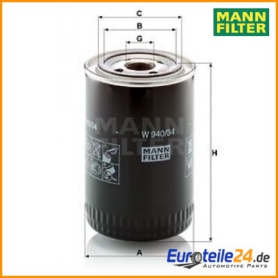 Ölfilter MANN-FILTER W940/34