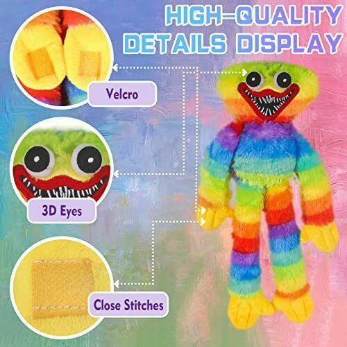Pupazzo Peluche Huggy Wuggy Arcobaleno 40Cm Cotone Regalo Giocattolo Per Bambini 1