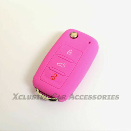 Key Cover 3 Button Flip Key Fob VW Amarok Volkswagen Beetle New Bora Pink 57
