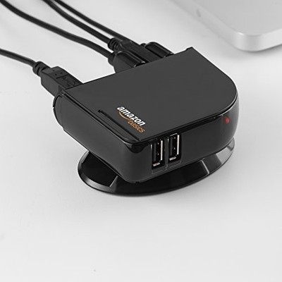 AmazonBasics 7 Port USB 2.0 Hub with 5V/4A Power Adapter