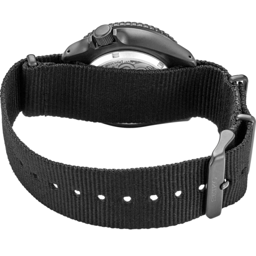 Pre-owned Seiko Men's 5 Automatic Black Dial Nylon Strap Men's Watch Srpd83