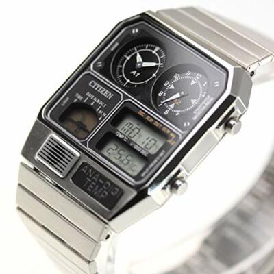 Pre-owned Citizen Quartz Ana-digi Temp Analog-digital Men's Watch Silver Jg2101-78e