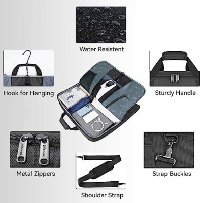 Garment Bags for Travel, Large Suit Travel Bag Men Women XX-Large, Black 