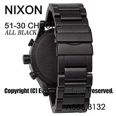 Pre-owned Nixon [] Watch 51-30 Chrono: All Black/yellow A083-3132-00 Men's