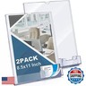 Vicenpal Acrylic Sign Holder with Business Card Holder, 8.5 x 11 Clear Brochure Display Stand Flyer Stand with Business Card Pocket for Magazine Pamphlet Booklets Menu Desktop(8 Pcs)