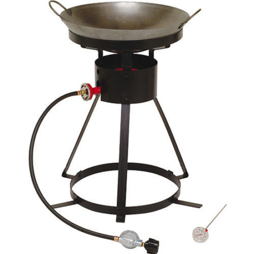 Outdoor Wok Cooker Portable Deep Fry Cooking Cast Burner Portable Propane 24 In