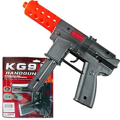 KG9 TEC-9 Handgun, Cap Gun Toy, 9 Inches, Police Pistol, Fires 8 Ring