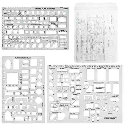 3 Pack Architectural Templates Drafting Tools House Interior Design Template