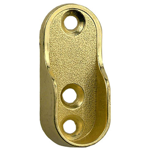 Oval Wardrobe Hanging Rail End Support Brackets Brass Gold Ends