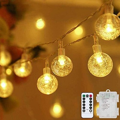 Metaku Globe Fairy Lights Battery Operated 33ft 80LED String Lights with Remo...