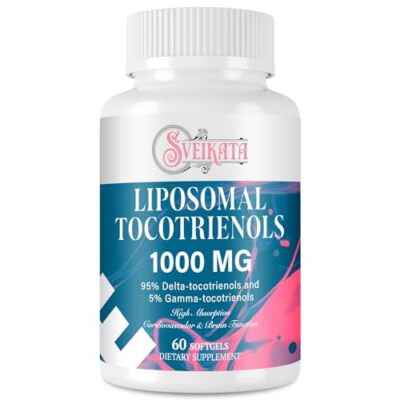 Sveikata Liposomal Tocotrienols Supplement 1000mg Vitamin E 95% Delta-tocotri...