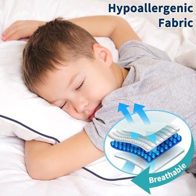Bed Pillows for Sleeping 2 Pack Medium Firm Queen Size Set of 2 Cooling Pillo...