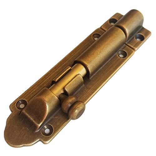 Runningfish Solid Cast Brass Barrel Bolt Antique Brass Door Slide Latch Lock