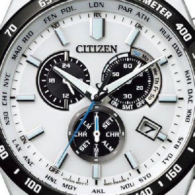 Pre-owned Citizen Collection Cb5874-90a Eco-drive Chronograph Atomic Radio Mens Watch