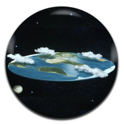 Flat Earth Conspiracy 25mm / 1 Inch D Pin Button Badge