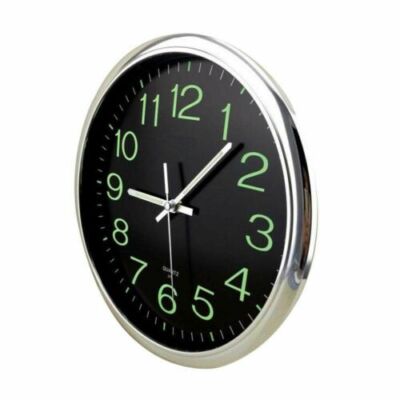 Large Wall Clock Glow In Dark Silent Quartz Indoor Outdoor Luminous Decor 12''