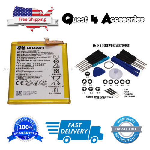 Batterie Compatible Huawei P10 Plus, Nova 3, Mate 20 Lite, Honor View 10 - Modèle HB386589EBC/ECW - Capacité 3650 MAh - 4