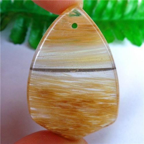 Unique Brown Cherry Quartz Shield Pendant Bead 47x32x7mm