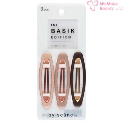 Scunci The Basik Edition Snap Clips 3 Count New