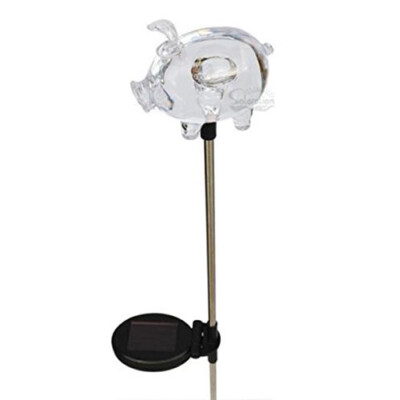 Solar Powered Pig Yard Garden Stake Color Changing LED Light