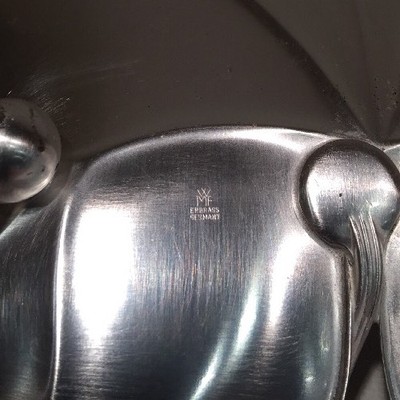 EP Brass Set Of Two Dishes Servers Leaf Shaped Footed Germany Collectible