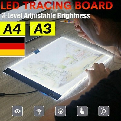 LED LEUCHTTABLETT-LICHTTISCH LEUCHTTISCH DIMMBAR LEUCHTPLATTE GRAFIKTABLETT DHL