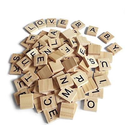 200 Pcs Wood Scrabble Tiles DIY Wooden Scrabble Letters for Spelling Tile Game