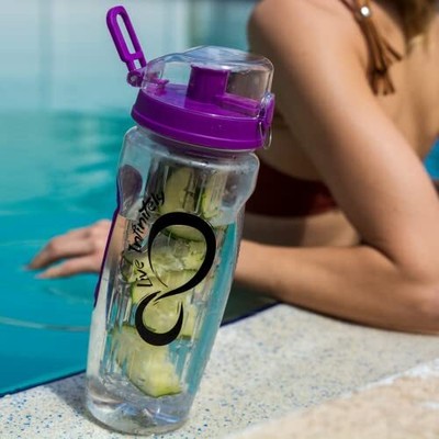 32 Oz. Fruit Infuser Water Bottles With Time Marker Insulation Sleeve Recipe Ebo