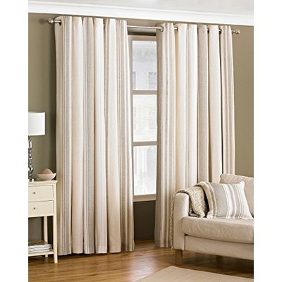 Riva Paoletti Broadway Ringtop Eyelet Curtains Pair Coffee
