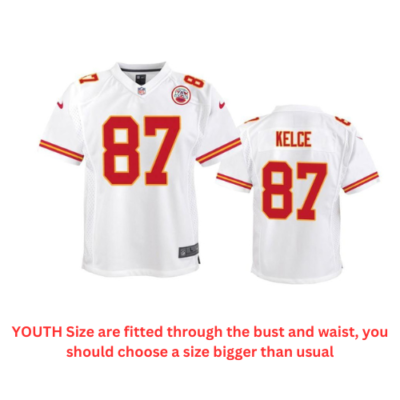 Nike Kansas City Chiefs No87 Travis Kelce White Youth Super Bowl LV Bound Stitched NFL Vapor Untouchable Limited Jersey