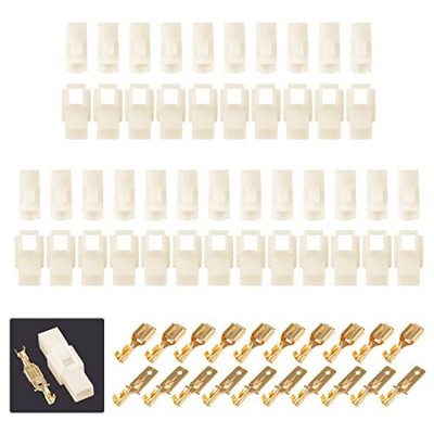 120Pcs 6.3mm 1 Pin Way Electrical Automotive Wire Connector Male Female Socke...