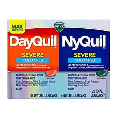 Vicks DayQuil/NyQuil Combo Pack, 72 Total Liquicaps EXP:10/24