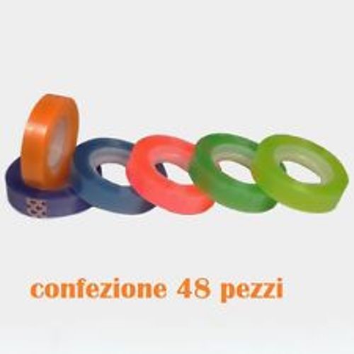 Set 48 Pezzi Rotolo Nastro Adesivo Colorato Trasprente Piccolo 1,8cmx15mt dfh