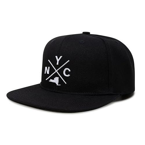 New York City NYC Hat for Men Women – Snapback Trucker Cap (Black Flatbill)