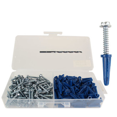 100 Piece Anchor Kit with 3/16'' Drill Bit Screws Picture Hanging Drywall SKY5086