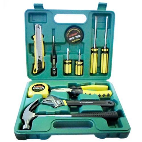 Crest Tools Valigetta Set 12 Pezzi Attrezzi Martello Pinza Cacciavite Metro sus
